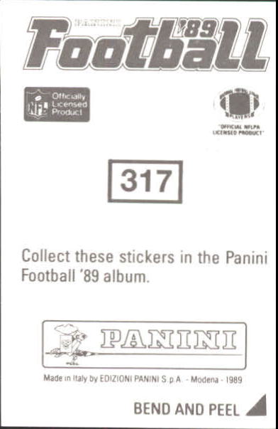B2010- 1989 Panini Stickers Football Cards 251-417 -You Pick- 15+ FREE US SHIP - Picture 134 of 331