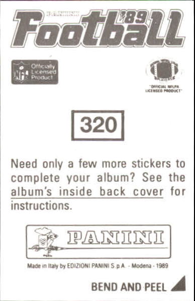 B2010- 1989 Panini Stickers Football Cards 251-417 -You Pick- 15+ FREE US SHIP - Picture 140 of 331