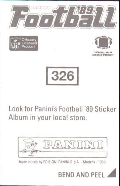 B2010- 1989 Panini Stickers Football Cards 251-417 -You Pick- 15+ FREE US SHIP - Picture 152 of 331