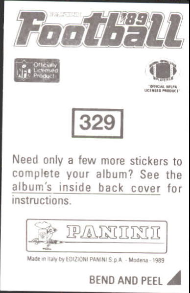 B2010- 1989 Panini Stickers Football Cards 251-417 -You Pick- 15+ FREE US SHIP - Picture 158 of 331