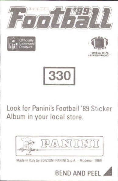 B2010- 1989 Panini Stickers Football Cards 251-417 -You Pick- 15+ FREE US SHIP - Picture 160 of 331