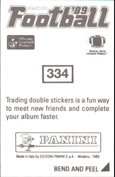 1989 Panini Stickers #334 Miami Dolphins Logo FOIL back image