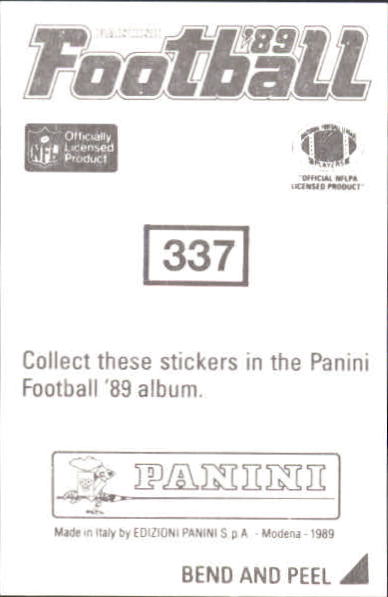 B2010- 1989 Panini Stickers Football Cards 251-417 -You Pick- 15+ FREE US SHIP - Picture 174 of 331