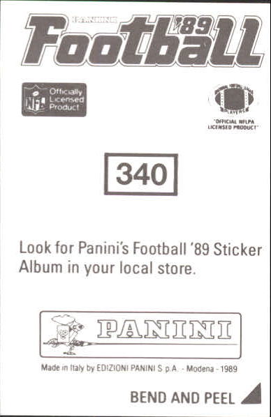 B2010- 1989 Panini Stickers Football Cards 251-417 -You Pick- 15+ FREE US SHIP - Picture 180 of 331