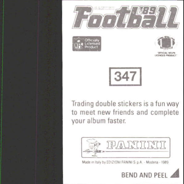 B2010- 1989 Panini Stickers Football Cards 251-417 -You Pick- 15+ FREE US SHIP - Picture 194 of 331