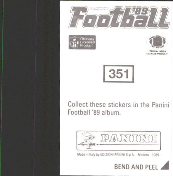 B2010- 1989 Panini Stickers Football Cards 251-417 -You Pick- 15+ FREE US SHIP - Picture 202 of 331