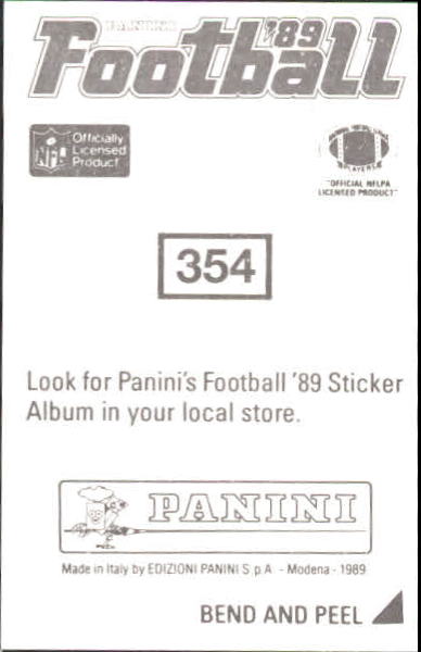 B2010- 1989 Panini Stickers Football Cards 251-417 -You Pick- 15+ FREE US SHIP - Picture 208 of 331