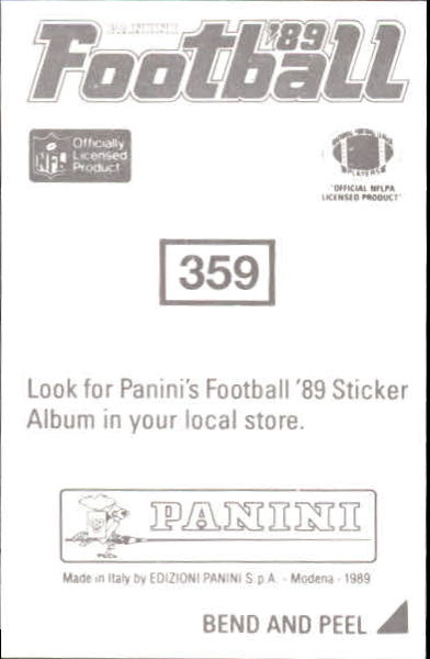 1989 Panini Stickers #359 Pat Leahy back image