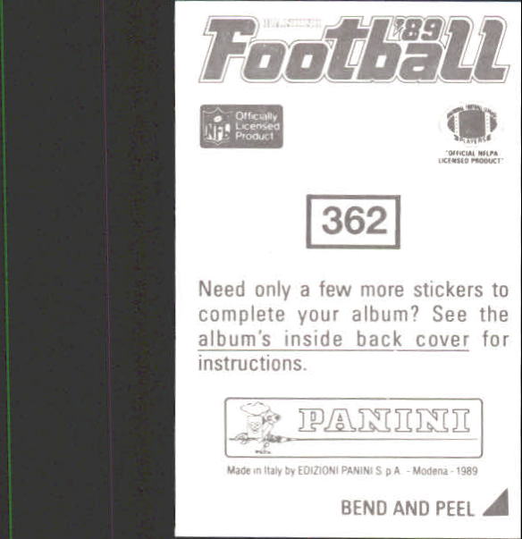 1989 Panini Stickers #362 Ken O'Brien back image