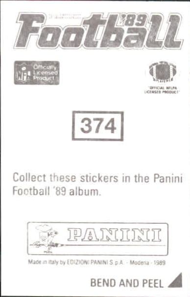 B2010- 1989 Panini Stickers Football Cards 251-417 -You Pick- 15+ FREE US SHIP - Picture 248 of 331