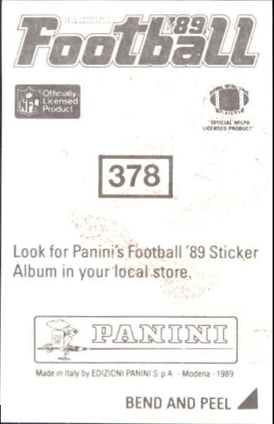 B2010- 1989 Panini Stickers Football Cards 251-417 -You Pick- 15+ FREE US SHIP - Picture 256 of 331