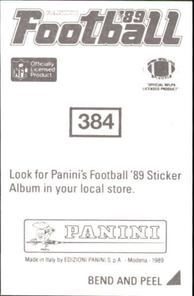 B2010- 1989 Panini Stickers Football Cards 251-417 -You Pick- 15+ FREE US SHIP - Picture 268 of 331