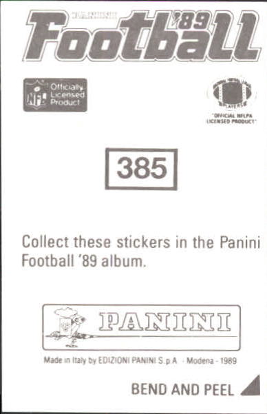 B2010- 1989 Panini Stickers Football Cards 251-417 -You Pick- 15+ FREE US SHIP - Picture 270 of 331