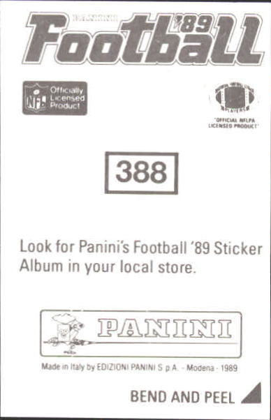 B2010- 1989 Panini Stickers Football Cards 251-417 -You Pick- 15+ FREE US SHIP - Picture 276 of 331