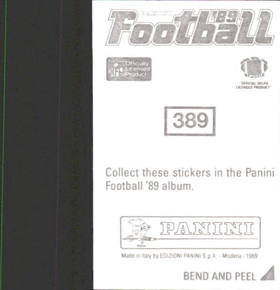 B2010- 1989 Panini Stickers Football Cards 251-417 -You Pick- 15+ FREE US SHIP - Picture 278 of 331