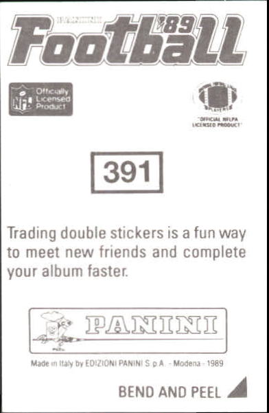 B2010- 1989 Panini Stickers Football Cards 251-417 -You Pick- 15+ FREE US SHIP - Picture 282 of 331