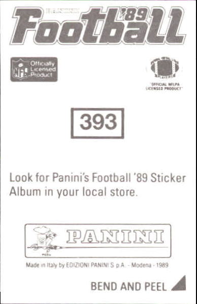 B2010- 1989 Panini Stickers Football Cards 251-417 -You Pick- 15+ FREE US SHIP - Picture 286 of 331