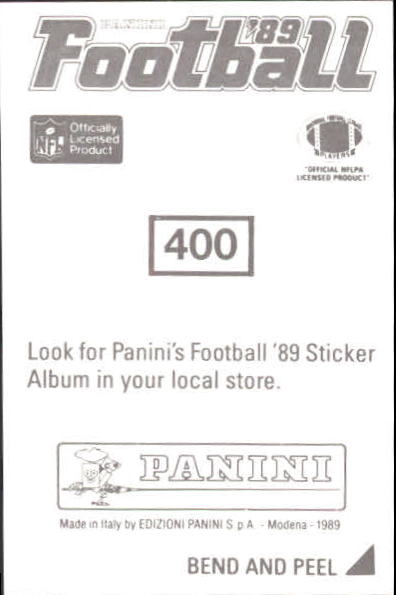B2010- 1989 Panini Stickers Football Cards 251-417 -You Pick- 15+ FREE US SHIP - Picture 300 of 331