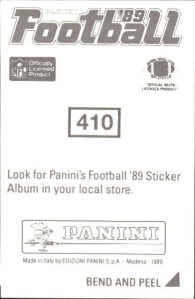 B2010- 1989 Panini Stickers Football Cards 251-417 -You Pick- 15+ FREE US SHIP - Picture 319 of 331