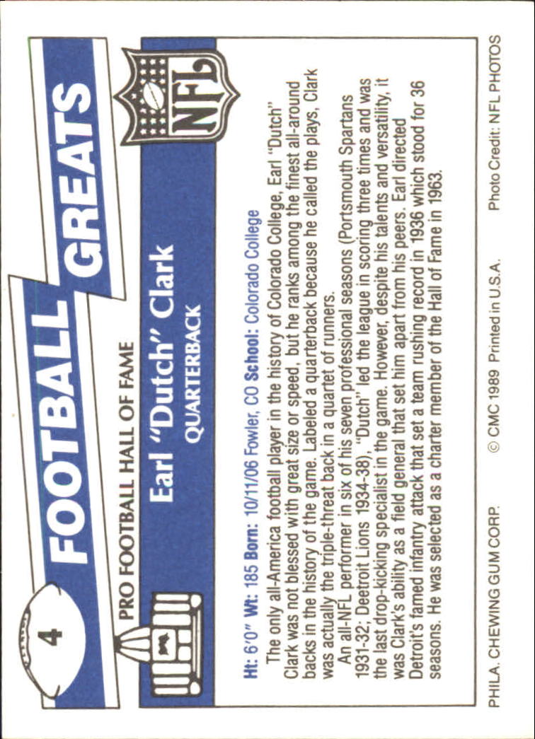 1989 Swell Greats (HOF) Football "Main Set" Base Cards - Bild 9 von 287