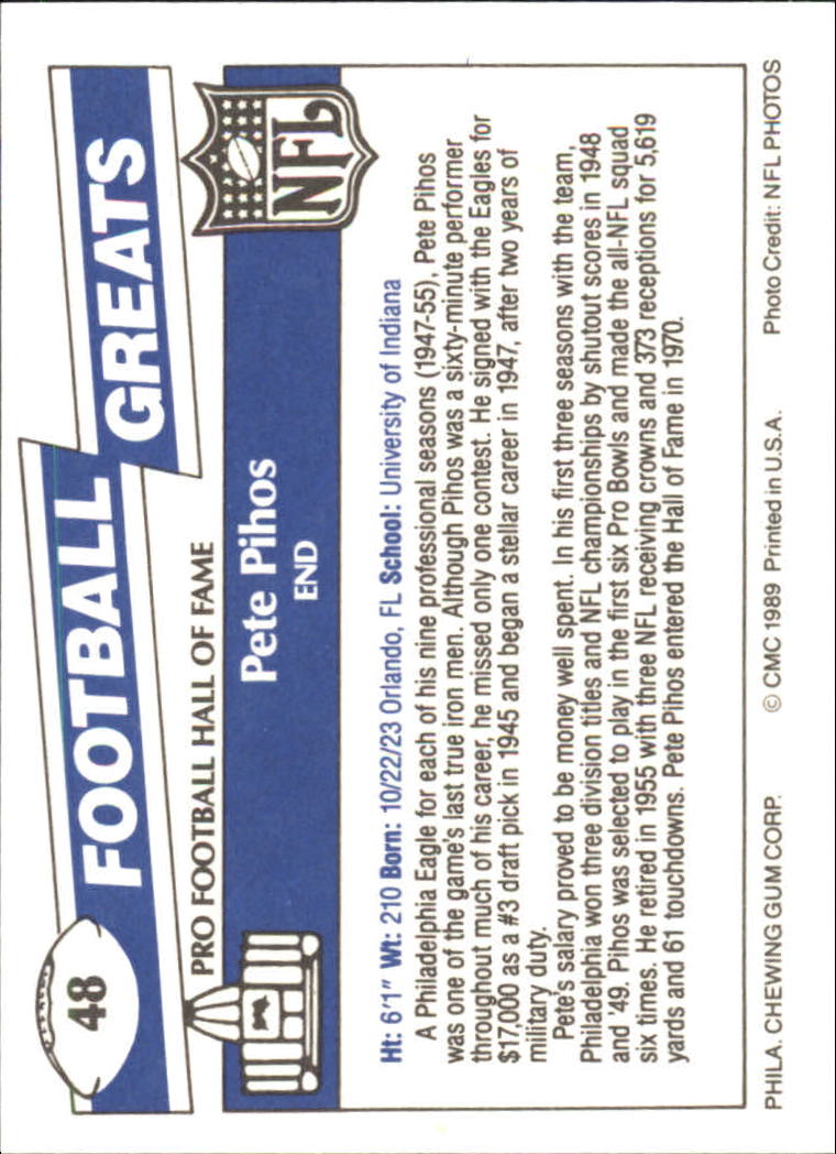 1989 Swell Greats (HOF) Football "Main Set" Base Cards - Bild 97 von 287