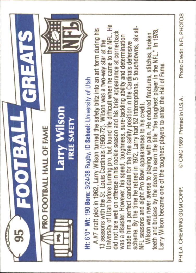 1989 Swell Greats (HOF) Football "Main Set" Base Cards - Bild 181 von 287