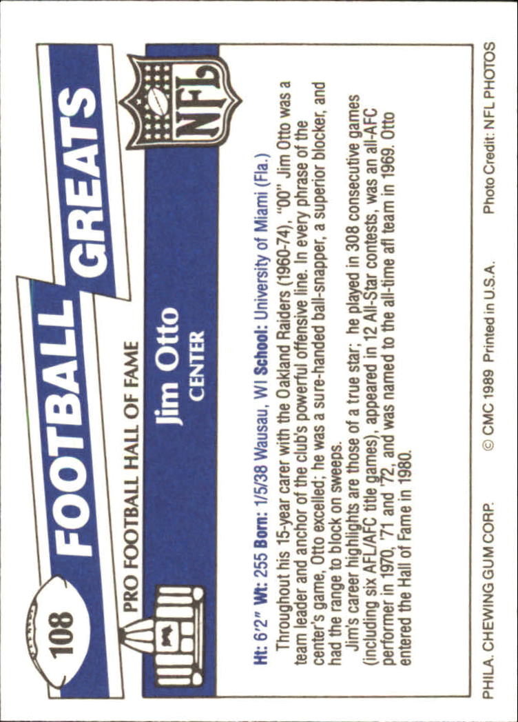 1989 Swell Greats (HOF) Football "Main Set" Base Cards - Bild 205 von 287