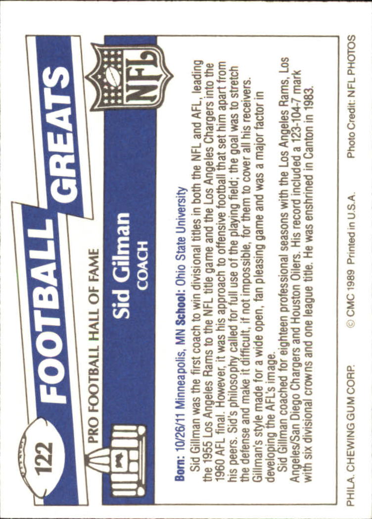 1989 Swell Greats (HOF) Football "Main Set" Base Cards - Bild 233 von 287
