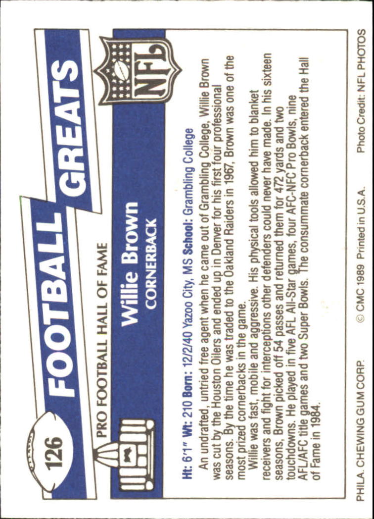 1989 Swell Greats (HOF) Football "Main Set" Base Cards - Bild 241 von 287
