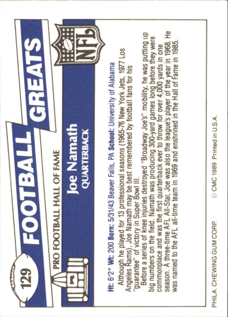 1989 Swell Greats (HOF) Football "Main Set" Base Cards - Bild 247 von 287