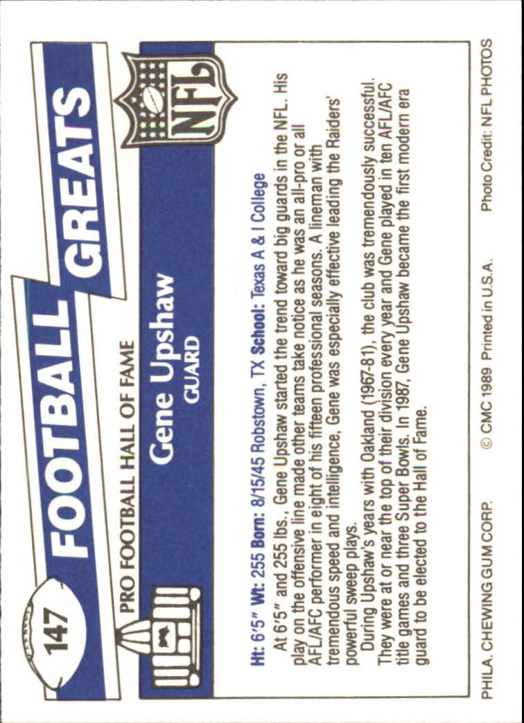 1989 Swell Greats (HOF) Football "Main Set" Base Cards - Bild 281 von 287