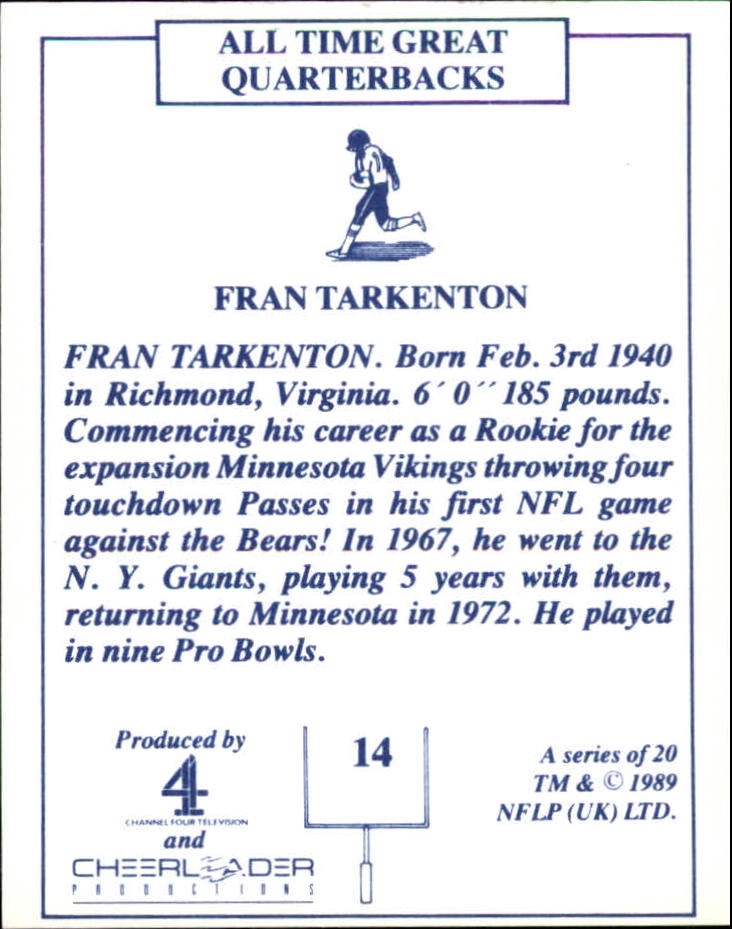 B6727- 1989 TV-4 NFL Quarterbacks Football Cards -You Pick- 15+ FREE US SHIP - Picture 15 of 23