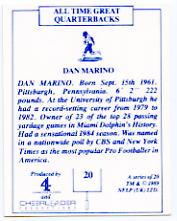 1989 TV-4 NFL Quarterbacks #20 Dan Marino back image