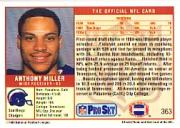 1989 Pro Set #363B Anthony Miller RC COR/(TD total 3) back image