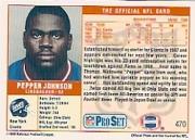 1989 Pro Set #470 Pepper Johnson back image