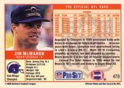 1989 Pro Set #478A Jim McMahon/(No mention of trade/on card front) back image