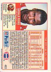 1989 Pro Set #483A Gerald Riggs/(No mention of trade/on card front but no/line on back saying/to also see card 14) back image