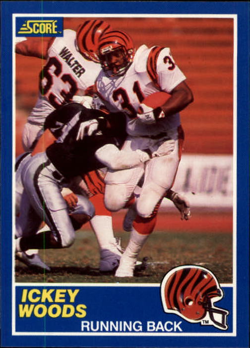1989 Score #63 Ickey Woods UER RC/(Jersey is 31 but/listed as 30/on card back)