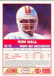 1989 Score #126A Ron Hall ERR RC/(wrong photos on card) back image