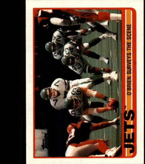 1989 Topps #222 Jets Team/Ken O'Brien Surveys/Scene