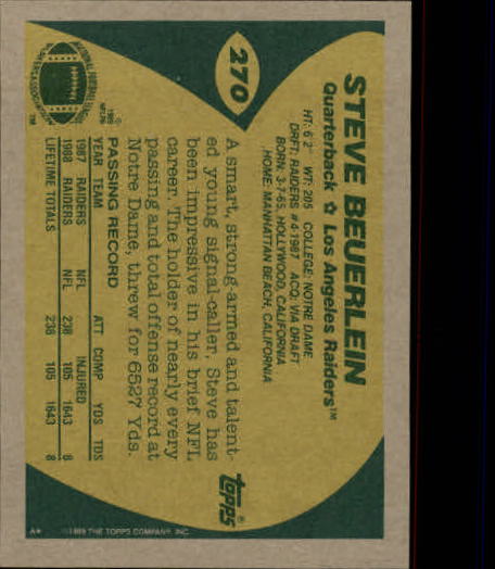 B2174- 1989 Topps Football Cards 251-396 +Inserts -You Pick- 15+ FREE US SHIP - Picture 35 of 311