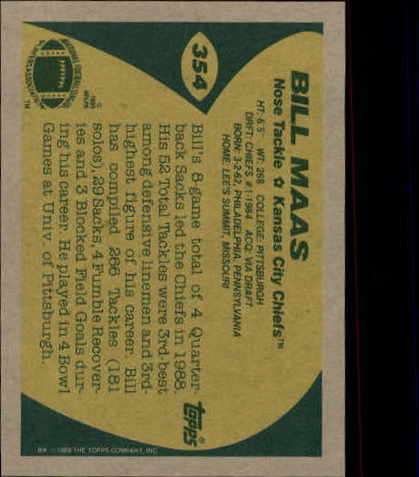 B2174- 1989 Topps Football Cards 251-396 +Inserts -You Pick- 15+ FREE US SHIP - Picture 195 of 311