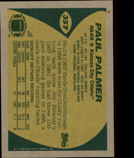 B2174- 1989 Topps Football Cards 251-396 +Inserts -You Pick- 15+ FREE US SHIP - Picture 201 of 311