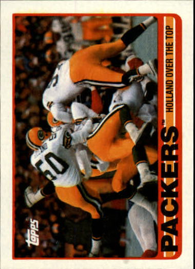 1989 Topps #371 Packers Team UER/Johnny Holland Over/the Top (Week 16 has/vs. Vikings but/they played Bears)