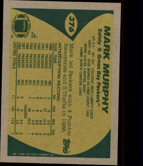 B2174- 1989 Topps Football Cards 251-396 +Inserts -You Pick- 15+ FREE US SHIP - Picture 235 of 311