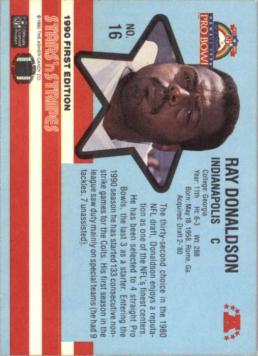 1990 Fleer Stars and Stripes #16 Ray Donaldson back image