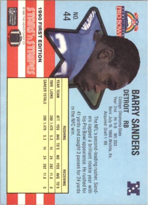 1990 Fleer Stars and Stripes #44 Barry Sanders back image