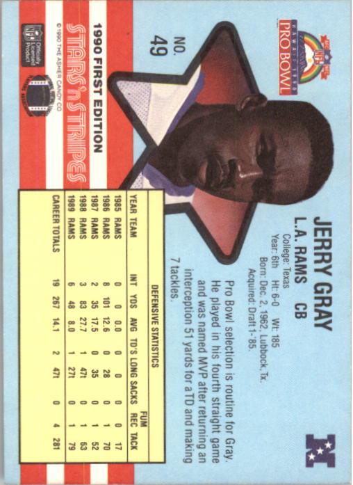 1990 Fleer Stars and Stripes #49 Jerry Gray back image