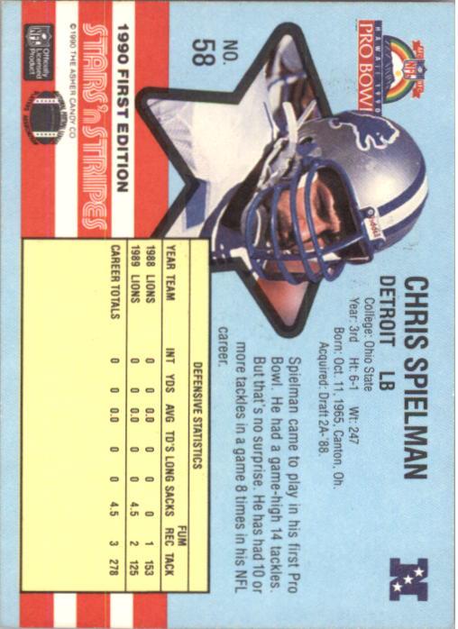 1990 Fleer Stars and Stripes #58 Chris Spielman back image