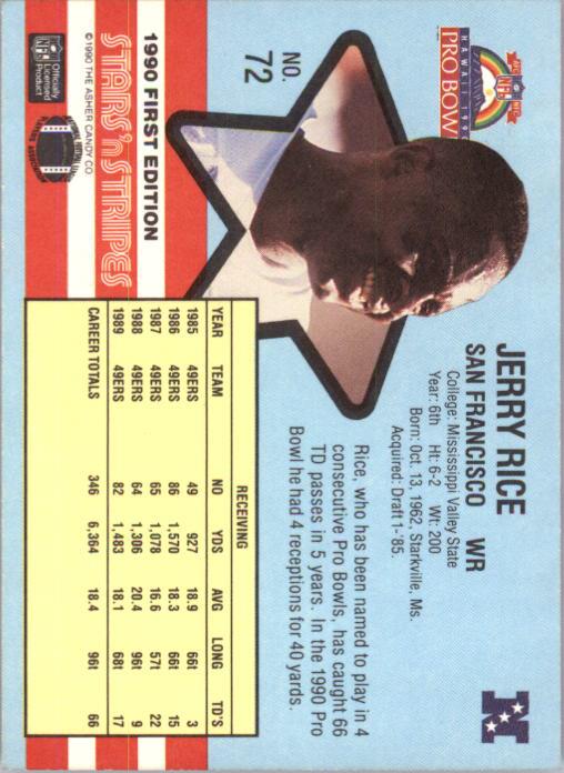 1990 Fleer Stars and Stripes #72 Jerry Rice back image
